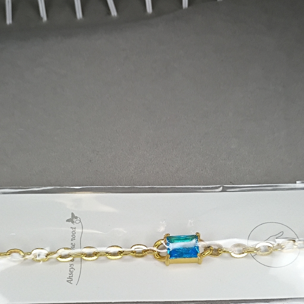 New Gold Bracelet with Blue Accent #209